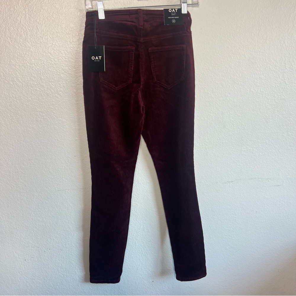 OAT New York Womens Corduroy Stretch Pants Wine Red Size 24 NWT - Picture 4 of 10